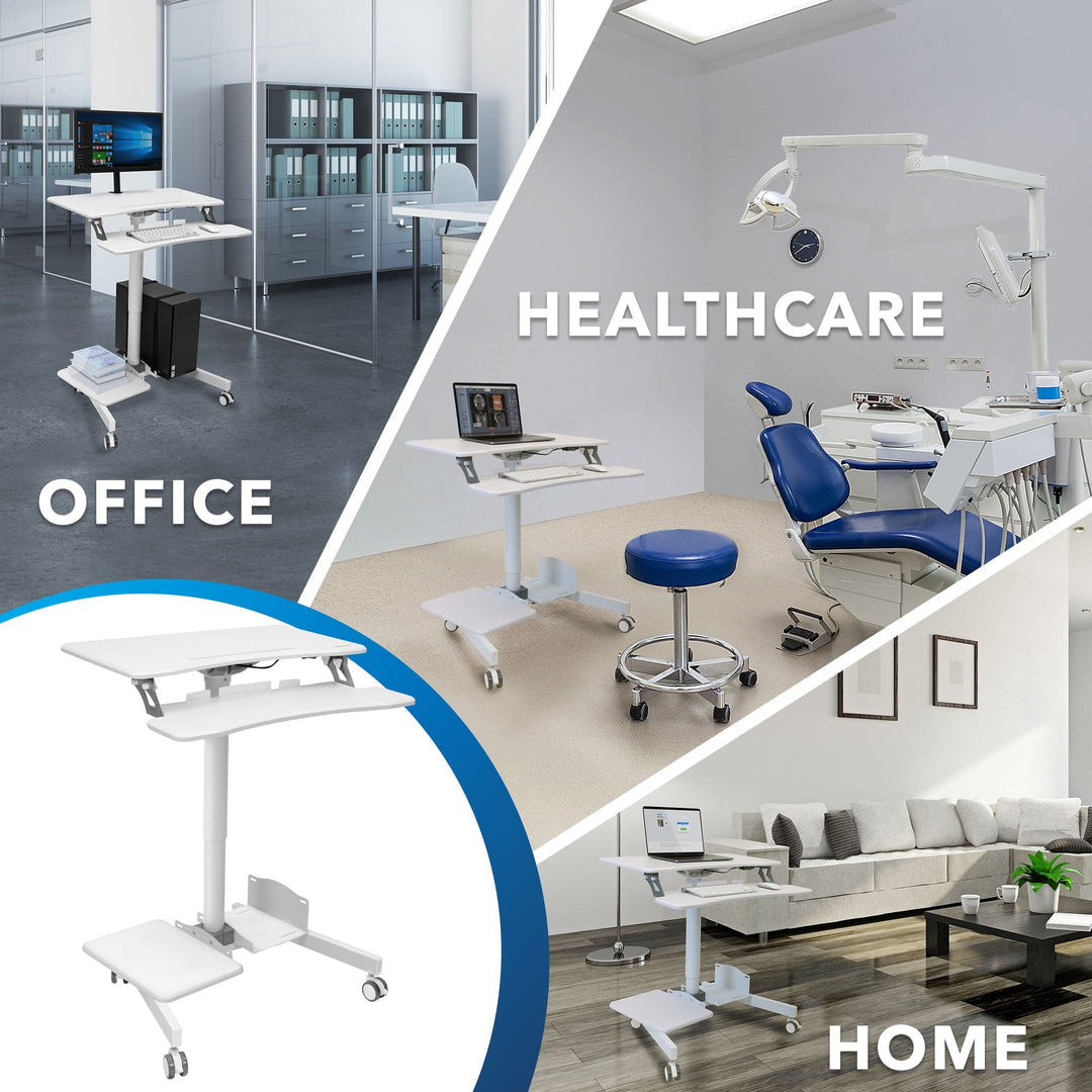 Mount It - Mobile Sit-Stand Computer Workstation