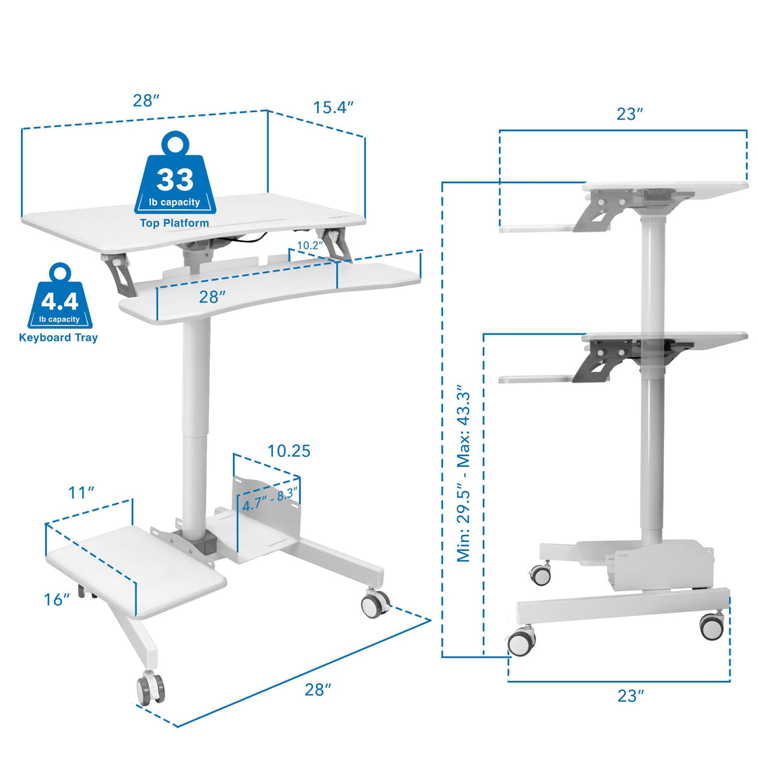 Mount It - Mobile Sit-Stand Computer Workstation