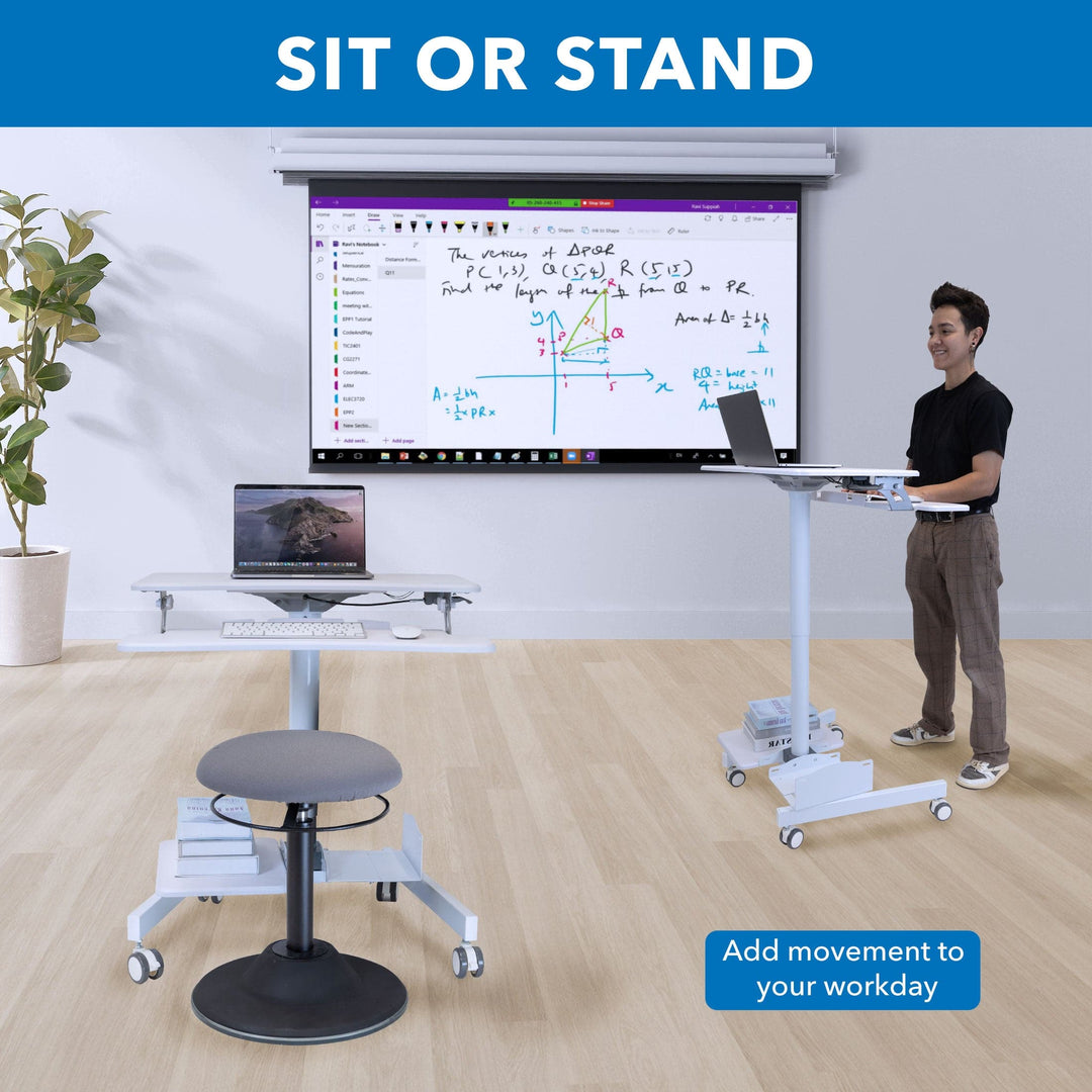 Mount It - Mobile Sit-Stand Computer Workstation