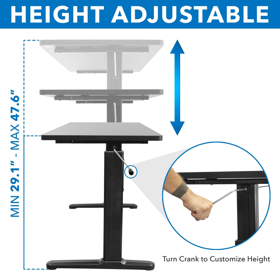 Mount It - Hand Crank Standing Desk with 55" Tabletop