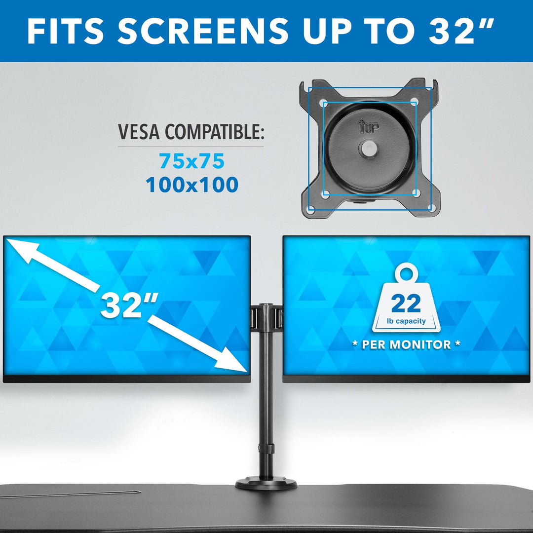 Mount It - Extra Wide Sit-Stand Desk Converter with Dual Monitor Mount