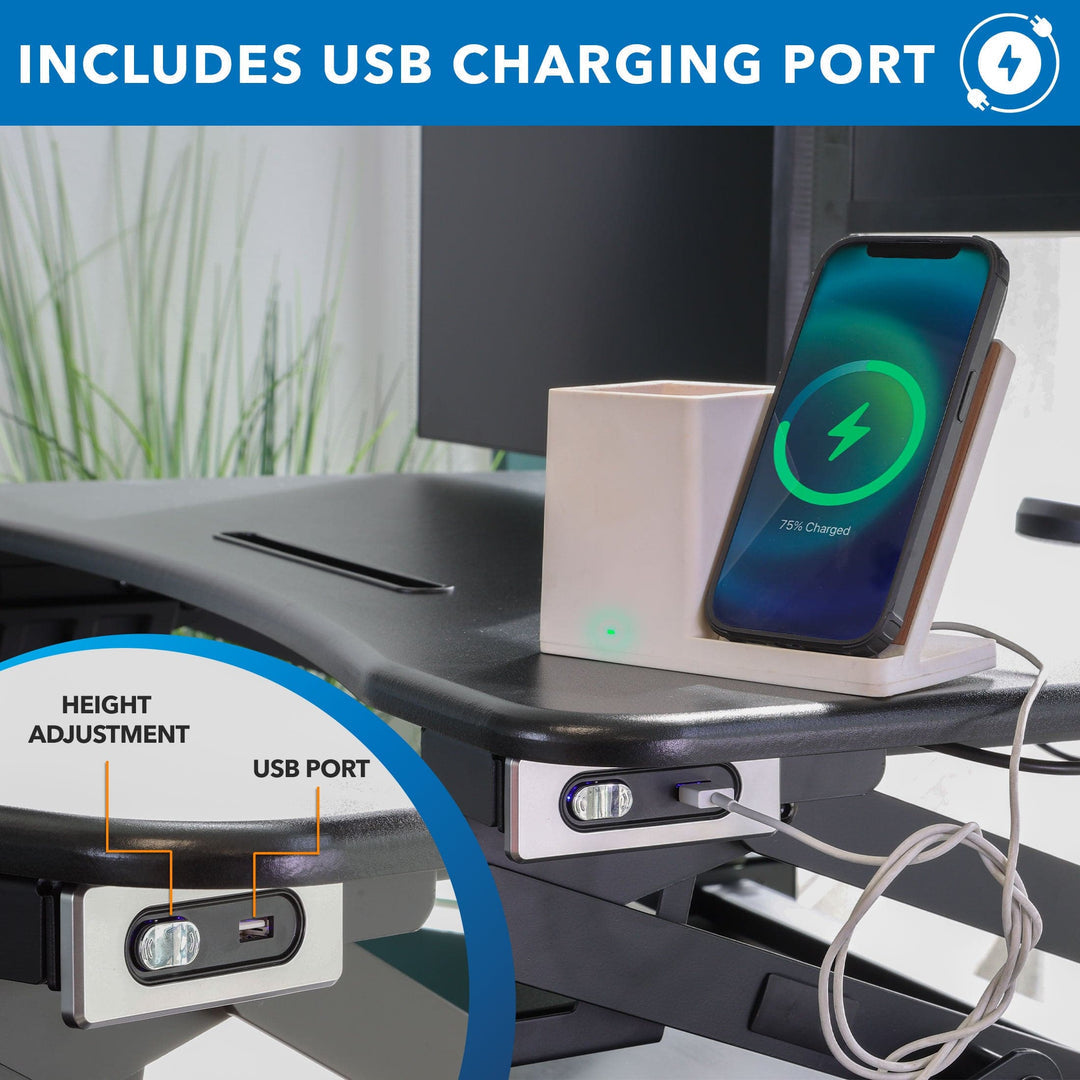 Mount It - Electric Sit-Stand Desk Converter with Dual Monitor Mount