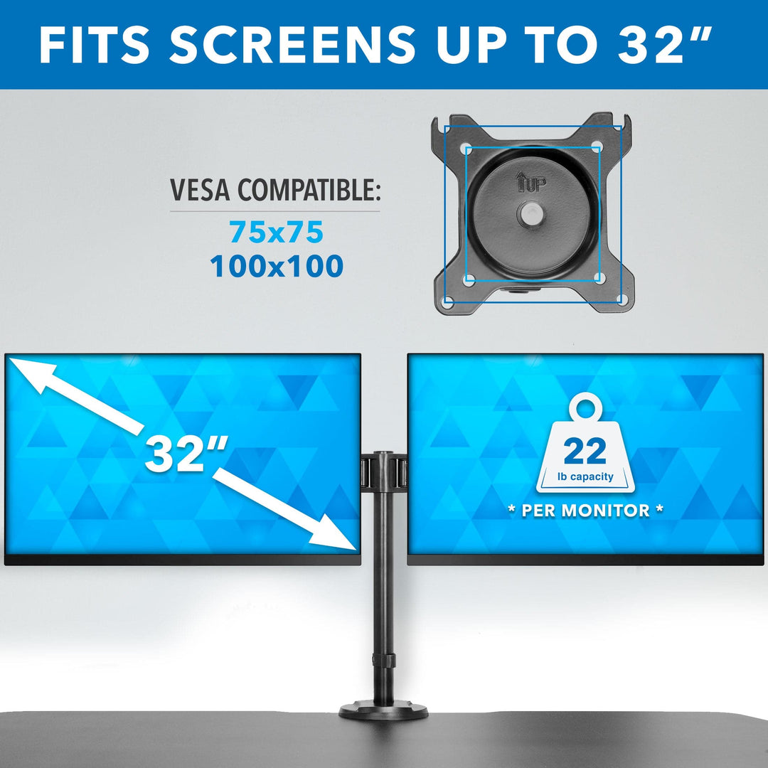 Mount It - Electric Sit-Stand Desk Converter with Dual Monitor Mount