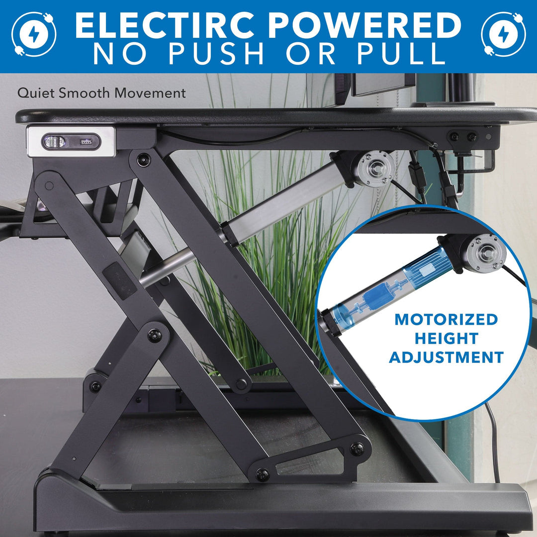Mount It - Electric Sit-Stand Desk Converter with Dual Monitor Mount