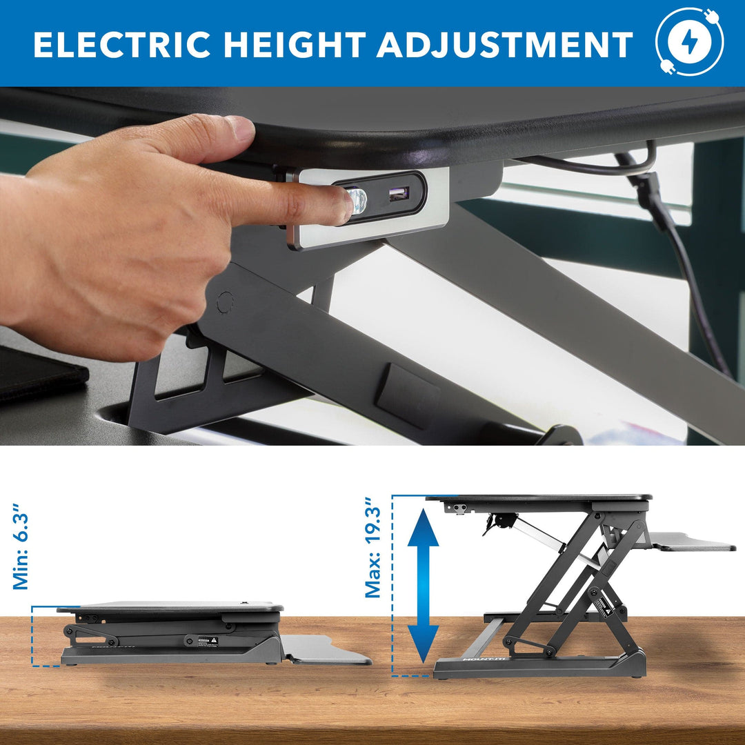 Mount It - Electric Sit-Stand Desk Converter with Dual Monitor Mount