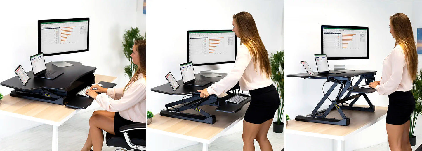 Mount It - Extra Wide Height Adjustable Standing Desk Converter