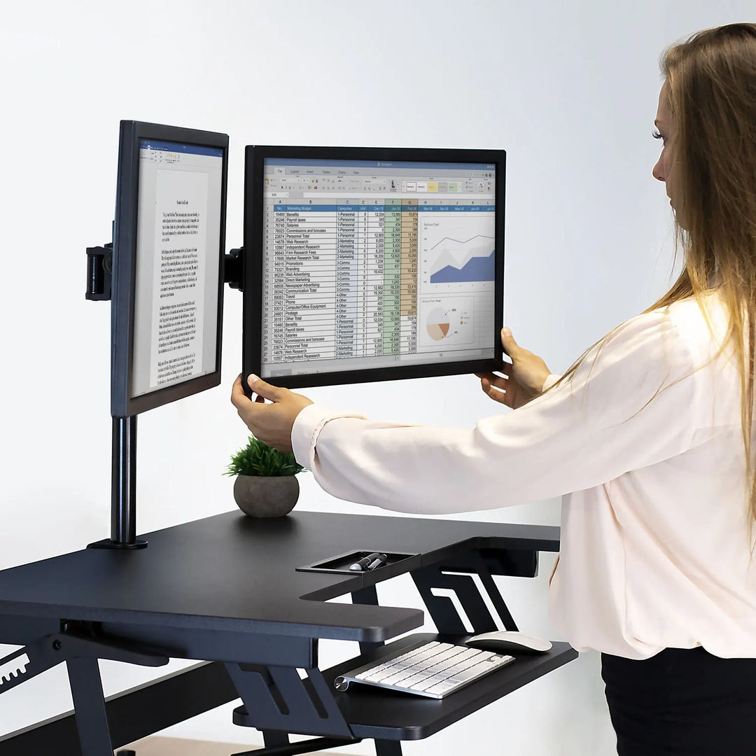 Mount It - Sit-Stand Desk Converter with Dual Monitor Mount
