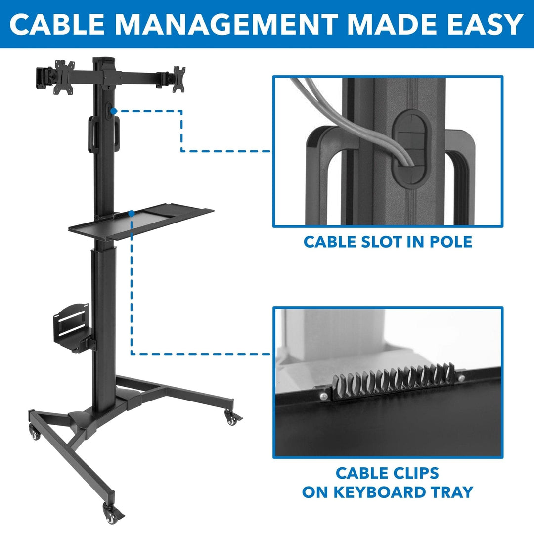 Mount It - Mobile PC Workstation for Dual Monitors