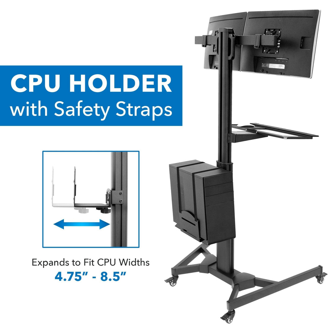 Mount It - Mobile PC Workstation for Dual Monitors