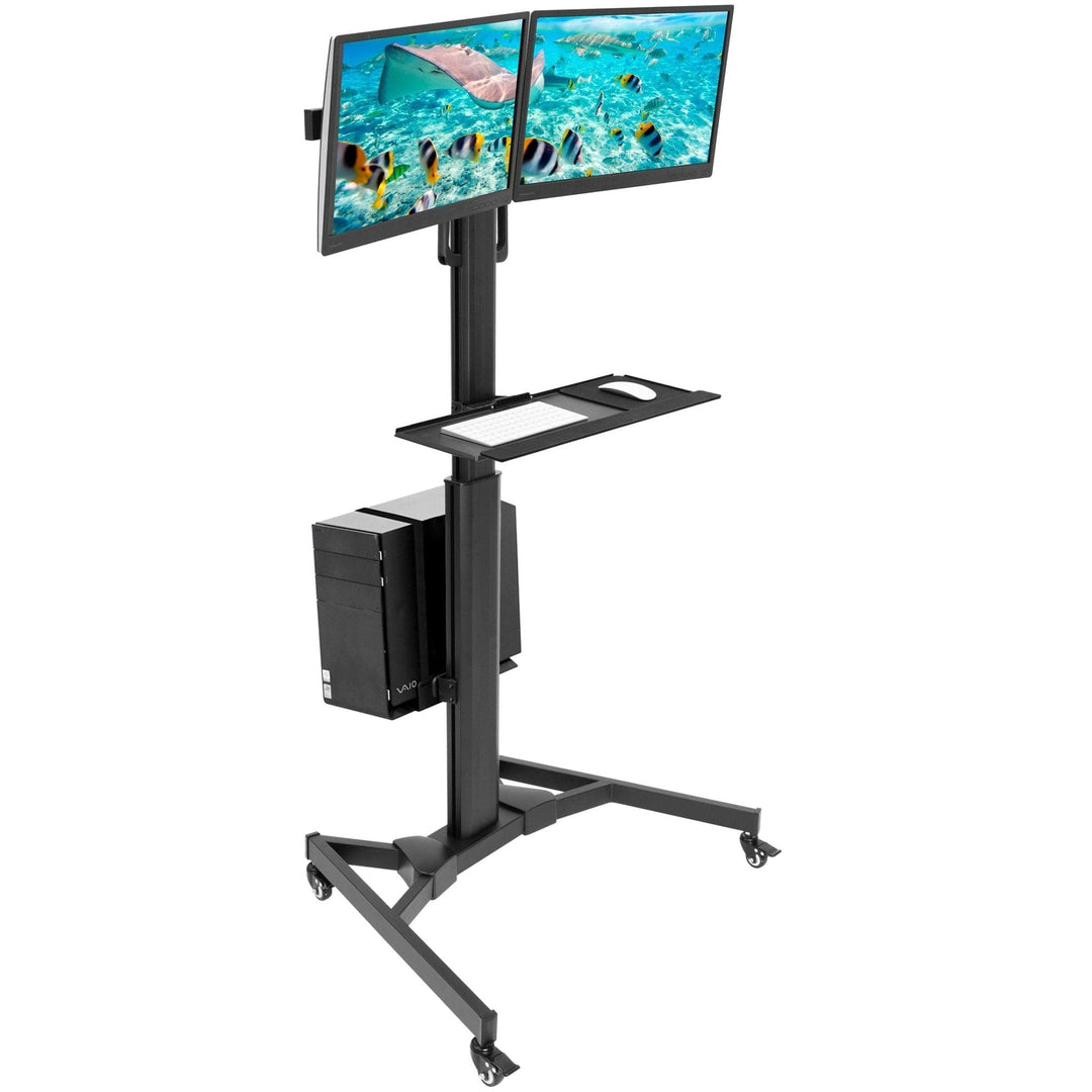 Mount It - Mobile PC Workstation for Dual Monitors