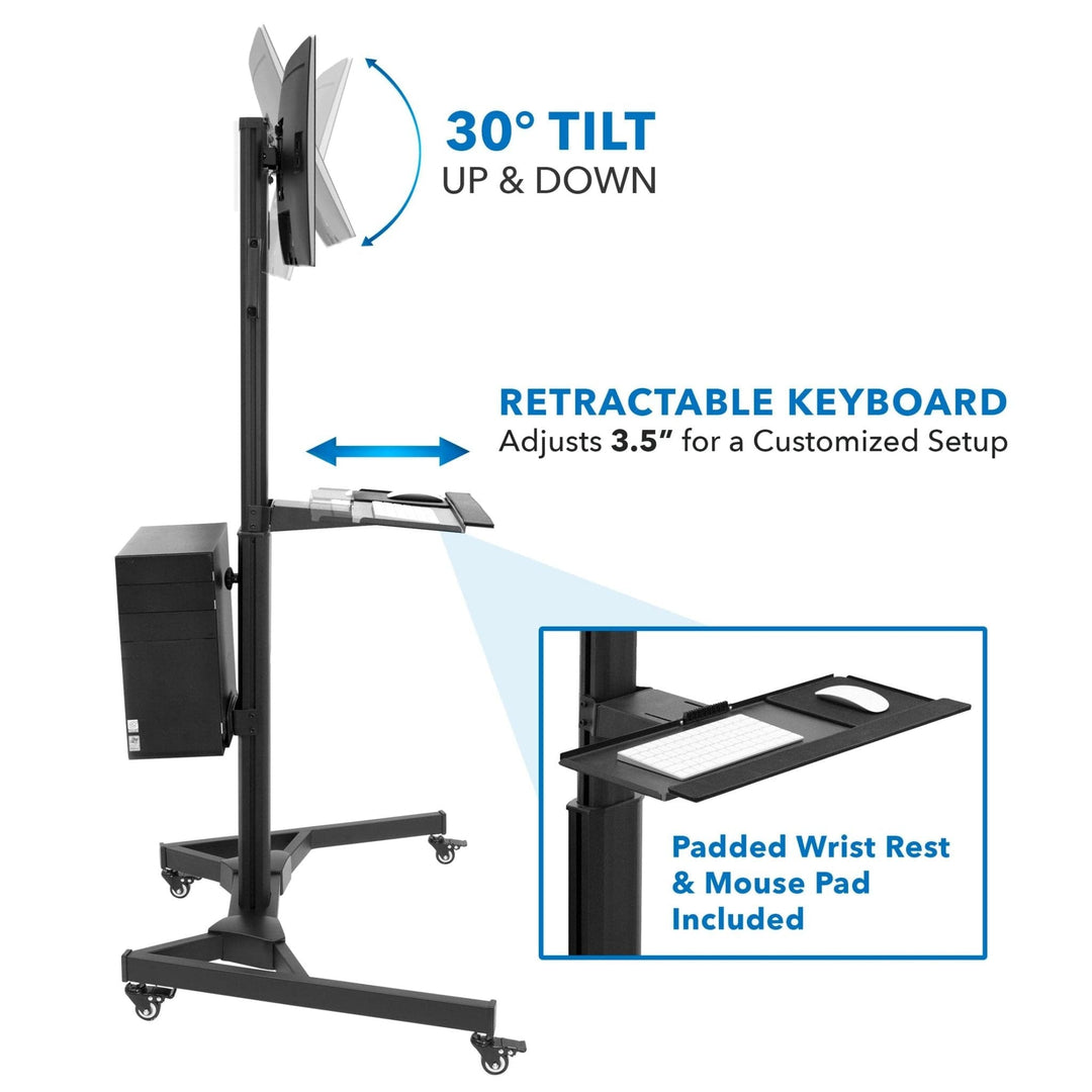 Mount It - Mobile PC Workstation for Dual Monitors