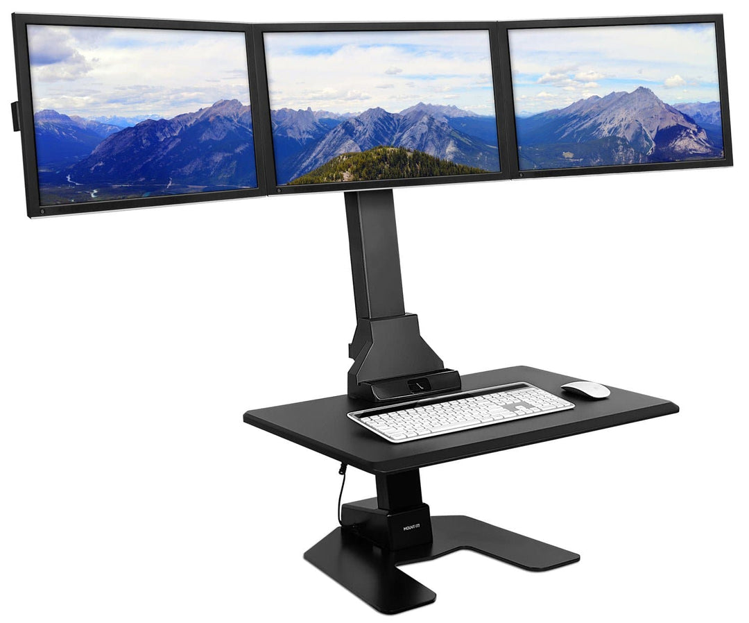 Mount It - Standing Desk Converter with Triple Monitor Mount