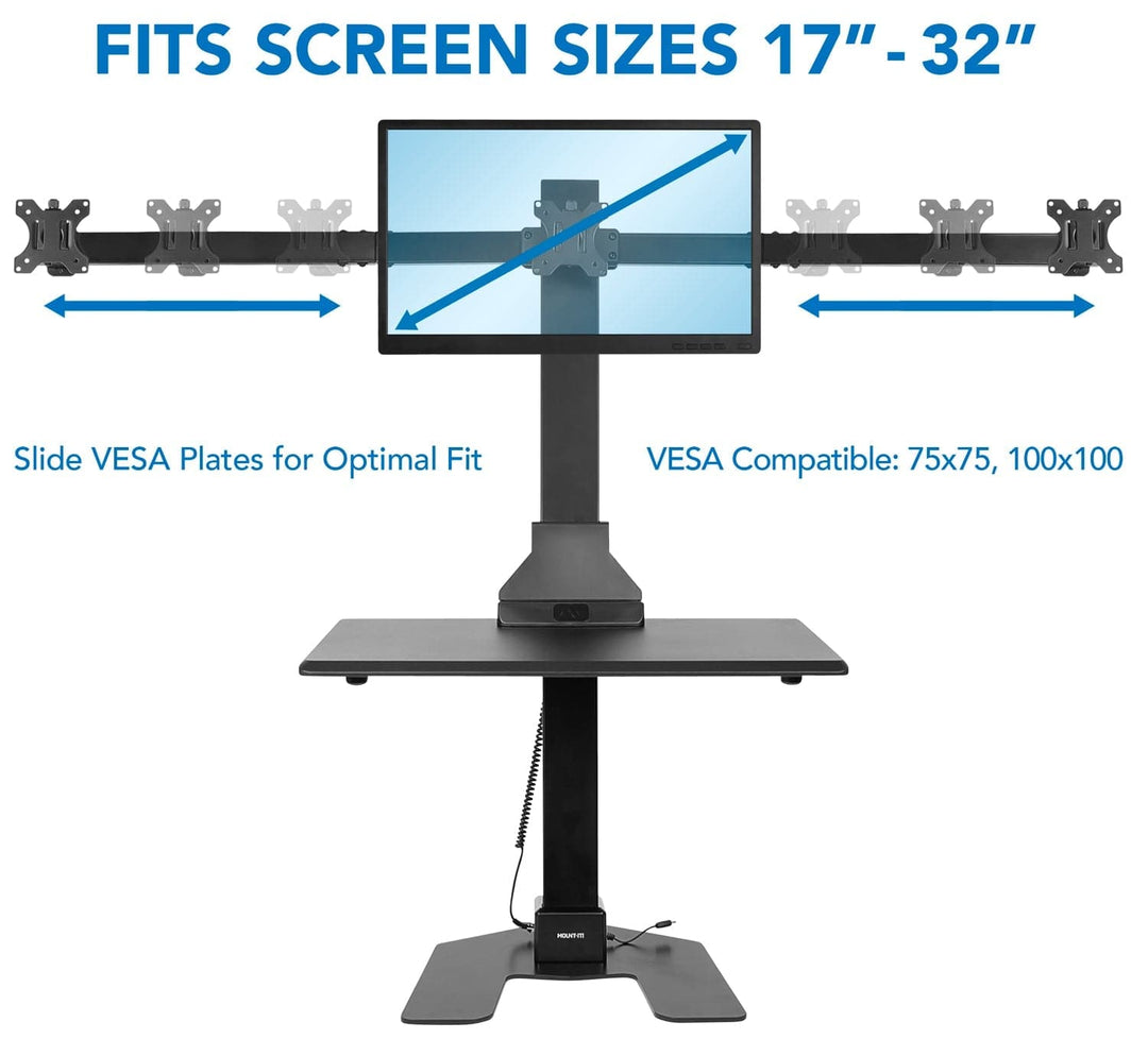 Mount It - Standing Desk Converter with Triple Monitor Mount