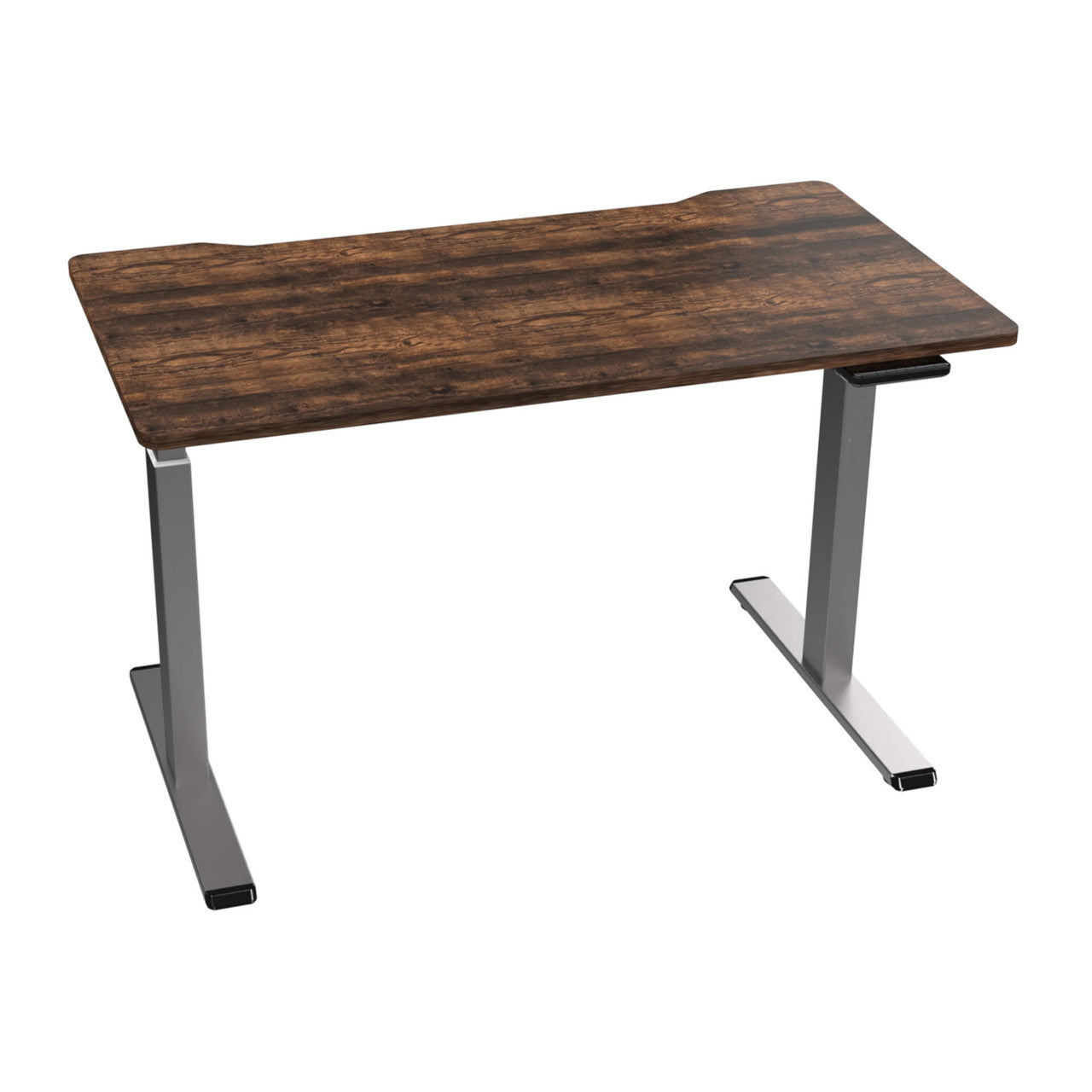 Versare - Dark Wood-Adjustable Electric Standing Desk With Matte Gray Legs