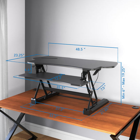 Mount It - Extra Wide Height Adjustable Standing Desk Converter
