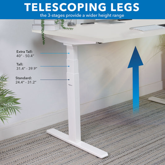 Mount It - Ultimate Dual Motor Electric Standing Desk with 48" Tabletop - White Base