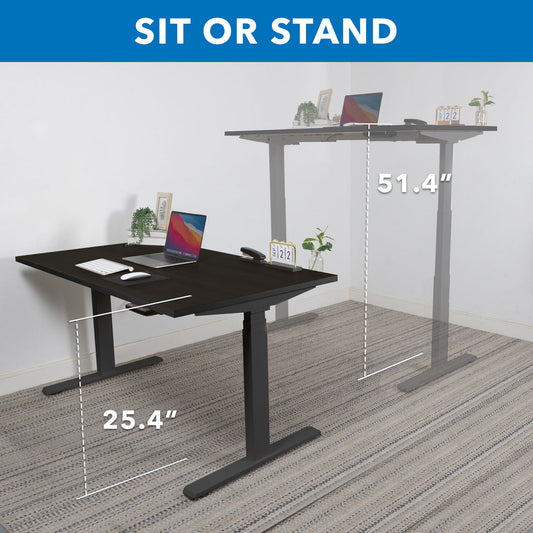Mount It - Ultimate Dual Motor Electric Standing Desk with 55" Tabletop - Black Base