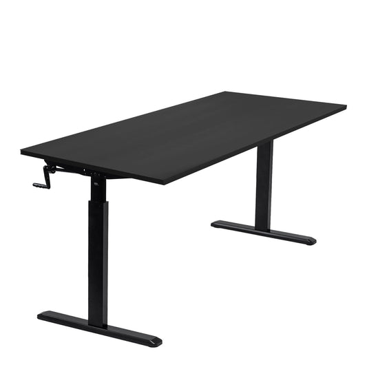 Mount It - Hand Crank Standing Desk with 55" Tabletop - Black Base