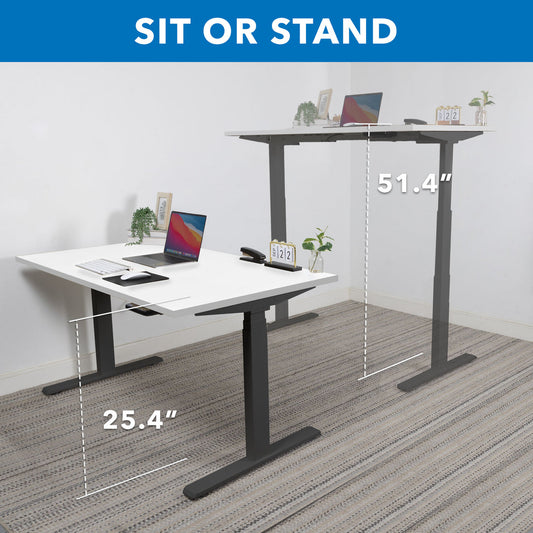 Mount It - Ultimate Dual Motor Electric Standing Desk with 48" Tabletop - Black Base