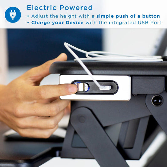 Mount It - Electric Desk Converter with Built In USB Port