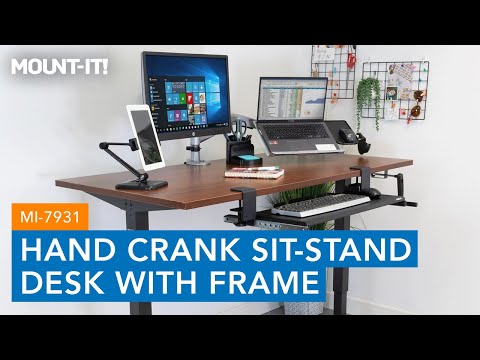 Mount It - Hand Crank Sit-Stand Desk Frame